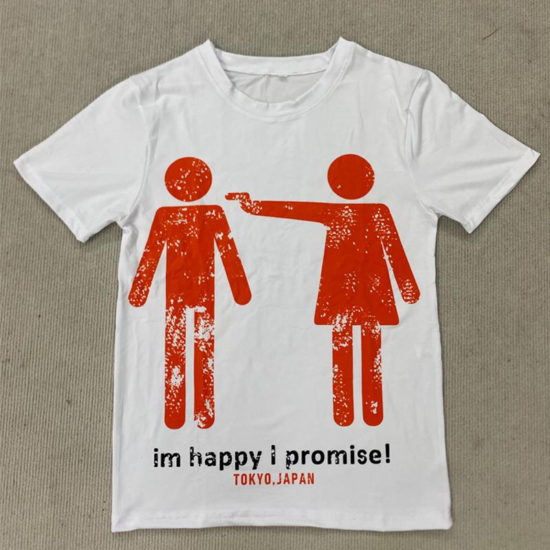 

Summer personalized printed round neck pullover retro street trend T-shirt XL белый