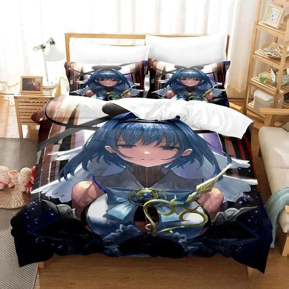 Comforter 3D Print Anime Ouro Kronii Bedding Set Printed Bed Set With Bed Soft Queen King Size Bedclothes Home