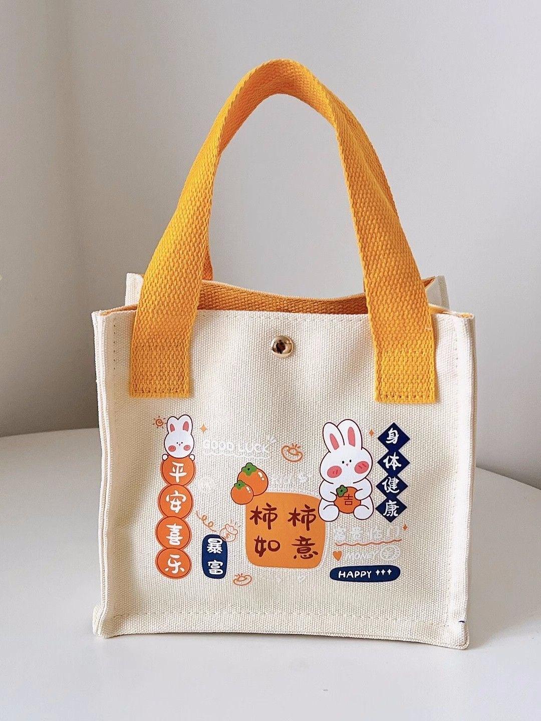 

Холщовая сумка Persimmon Ruyi Сумка Маленькая квадратная сумка Повседневная милая сумка Bento Сумка Сумка