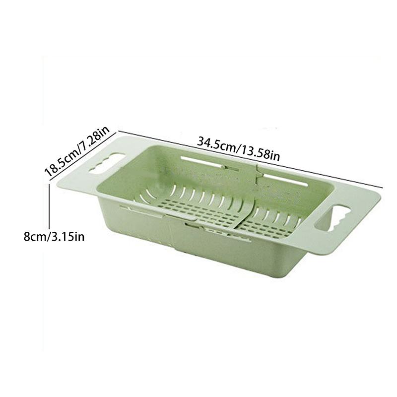 Kitchen Dish Drying Rack Plastic Adjustable Drainer Rack Fruits Vegetable Kitchen Organizer Sink Cleaning Basket Tool