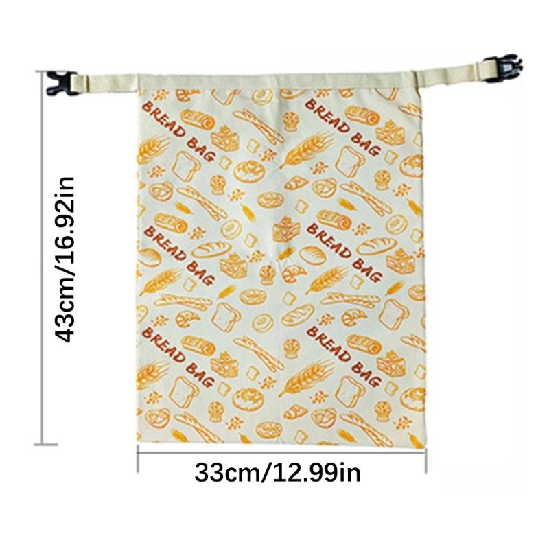 24TE Sustainable Wrap Bees Wax Bread Storage Bag with Elastic Bands and Carabiner