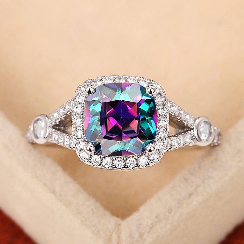 Lindon Classic Copper Alloy Zircon Ring Ladies Jewelry Wedding Promise Party Gift