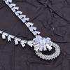 Elegant Dazzling Rhinestones Stud Earrings And Pendant Necklace Set Lightweight Alloy Jewelry For Party Or Daily Wear