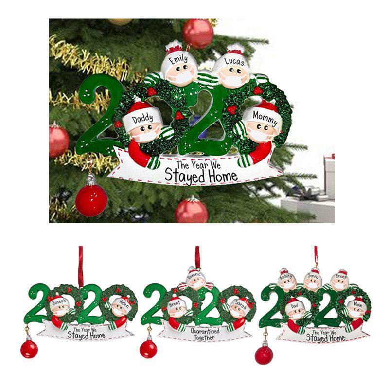 Colorful 2020 Christmas Tree Ornament Quarantine Family Xmas Lockdown Decoration For Lasting Memories