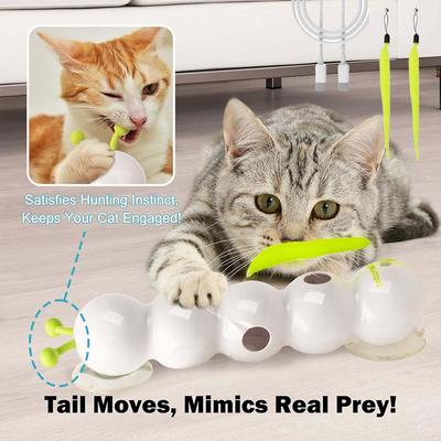 Smart Caterpillars Toy for Cat Interactive Caterpillars Cat Toy Cats Suction Cup Wiggles Worm Cat Toy with Tail for Indoor