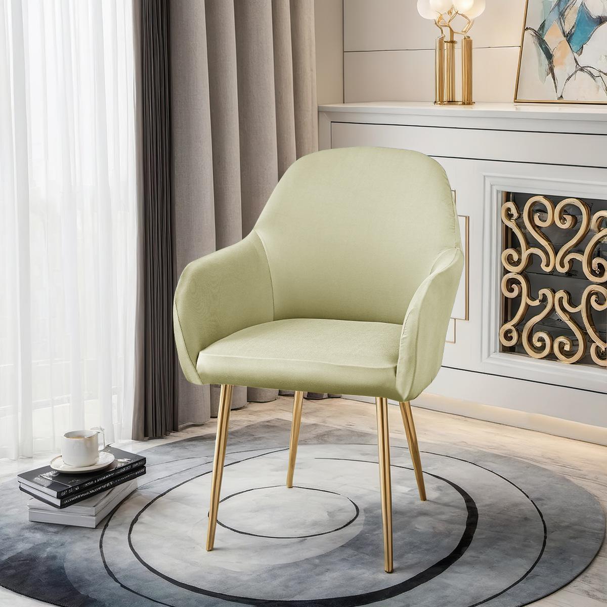 1/4/6pcs Waterproof Chair Cover Milk Fabric New Arc Chair Protector with Armrests Stretch Dining Chair Cover for Hotel 1PC