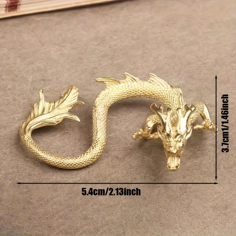 Miniature Exquisite Brass Dragon Figurine Delightful Home Office Decor Accent Unique Gift Idea for Holidays Special Occasions and Fantasy Enthusiasts