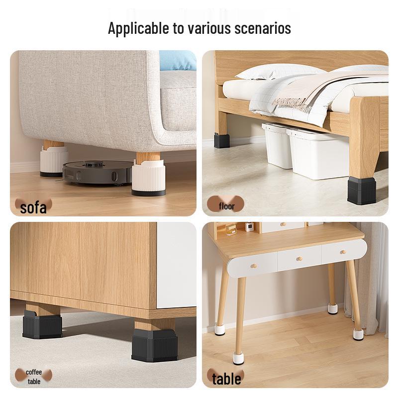 Adjustable Non-Slip Furniture Leg Pads for Moisture-Proof Heightening of Tables and Cabinets.