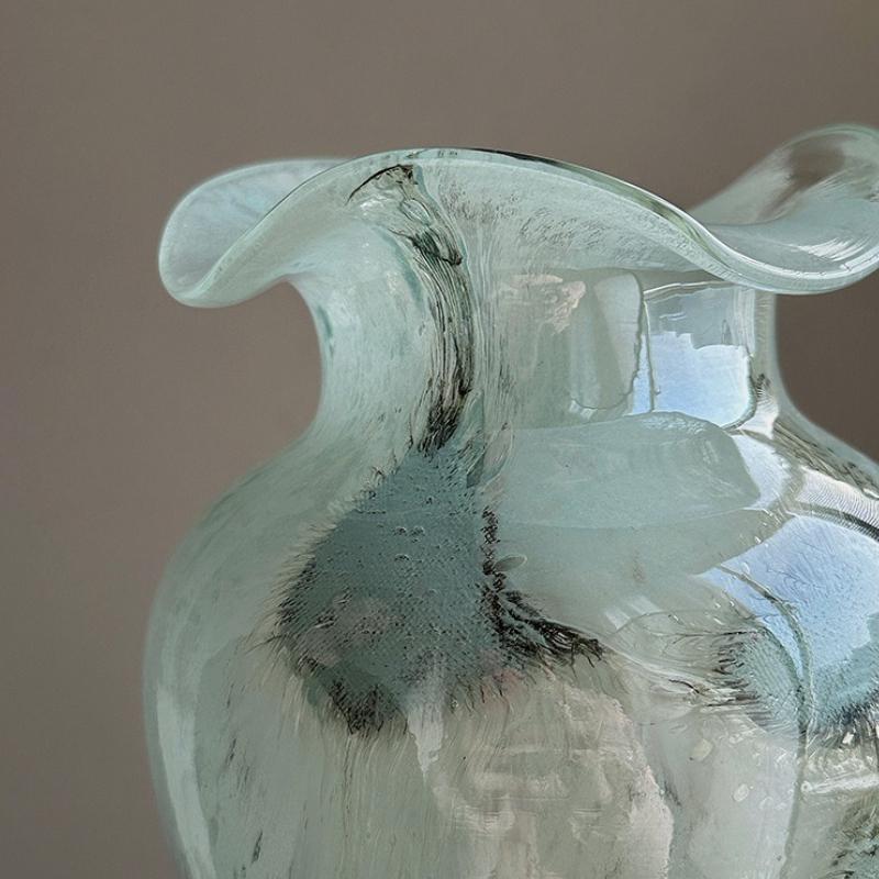 Glass Flower Vase Elegant Transparent Desktop Vase Modern Luxury Aesthetic Flower Bottle Living Room Decoration Accessories