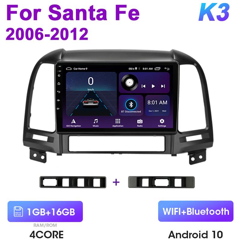 

2 Din Android 12 автомобильное радио для Hyundai Santa Fe 2 2006-2012 мультимедийный видеоплеер навигация GPS 4G Carplay стерео головное устройство