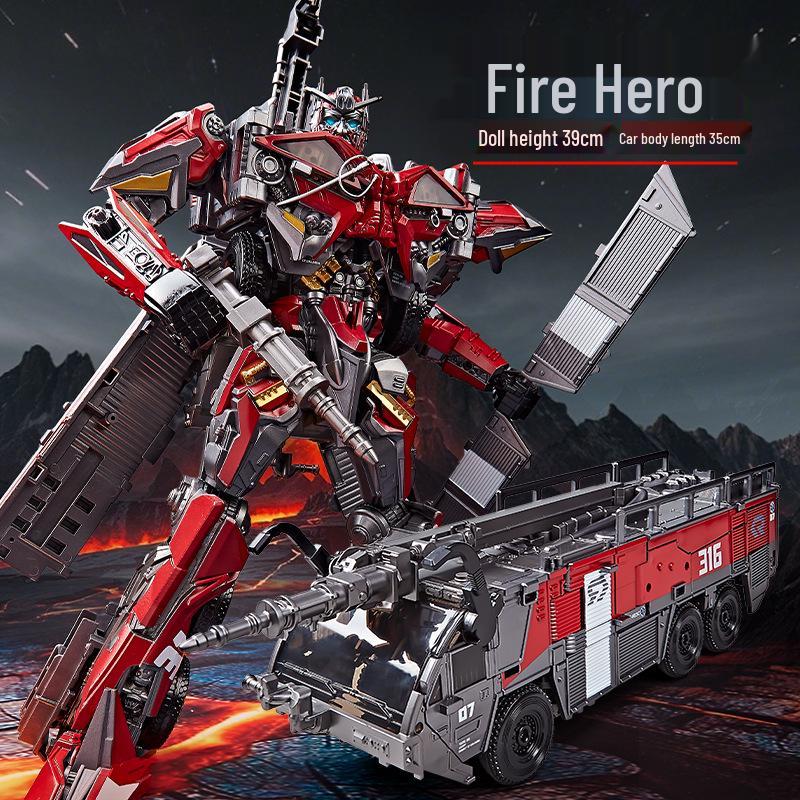 Yutian Dicheng Fiery Hero Large Transforming Fire Truck Toy Robot