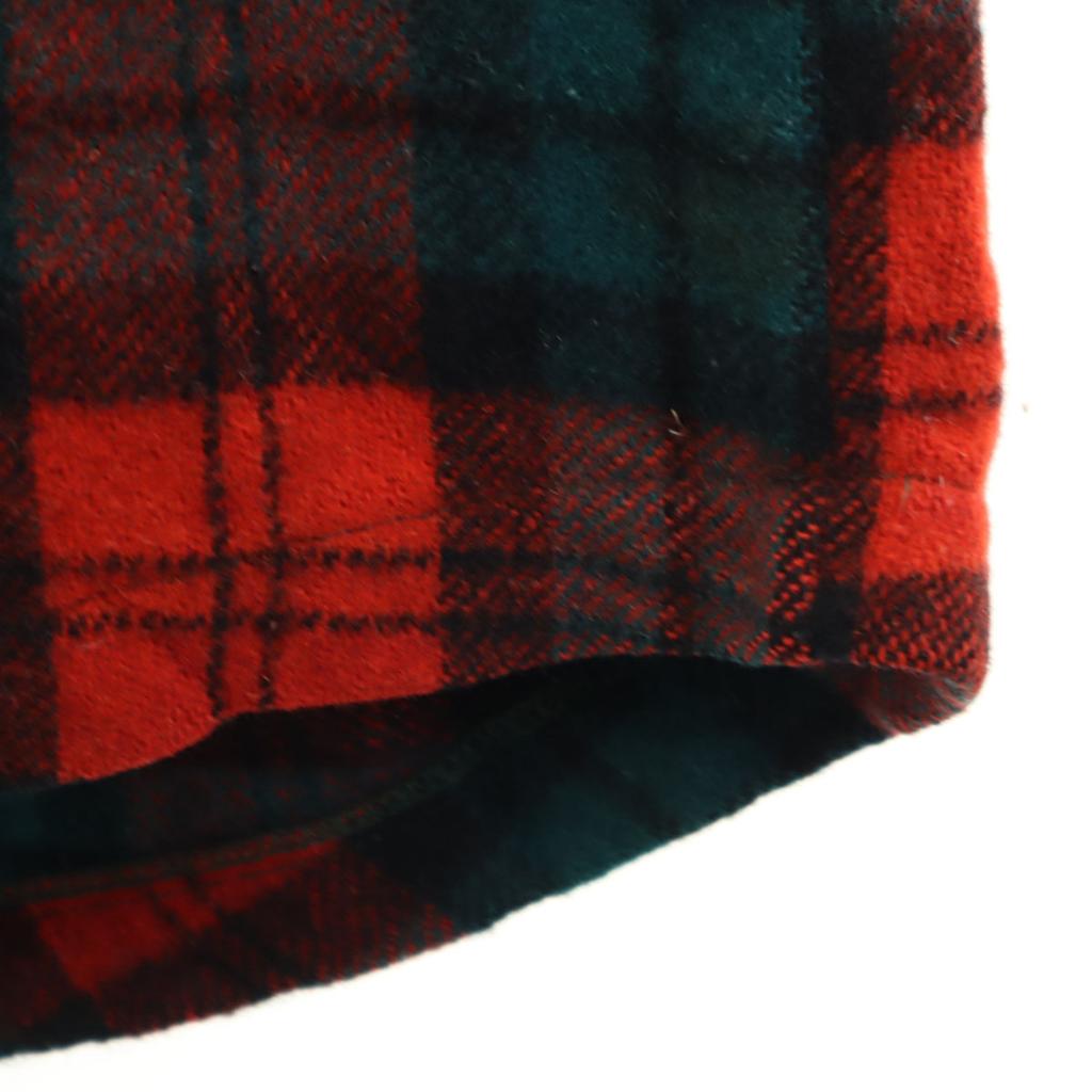 MAINE GUIDE 60s 70s Wool Vintage Tartan Check Pattern Long sleeve Half zip Parker Men's Used