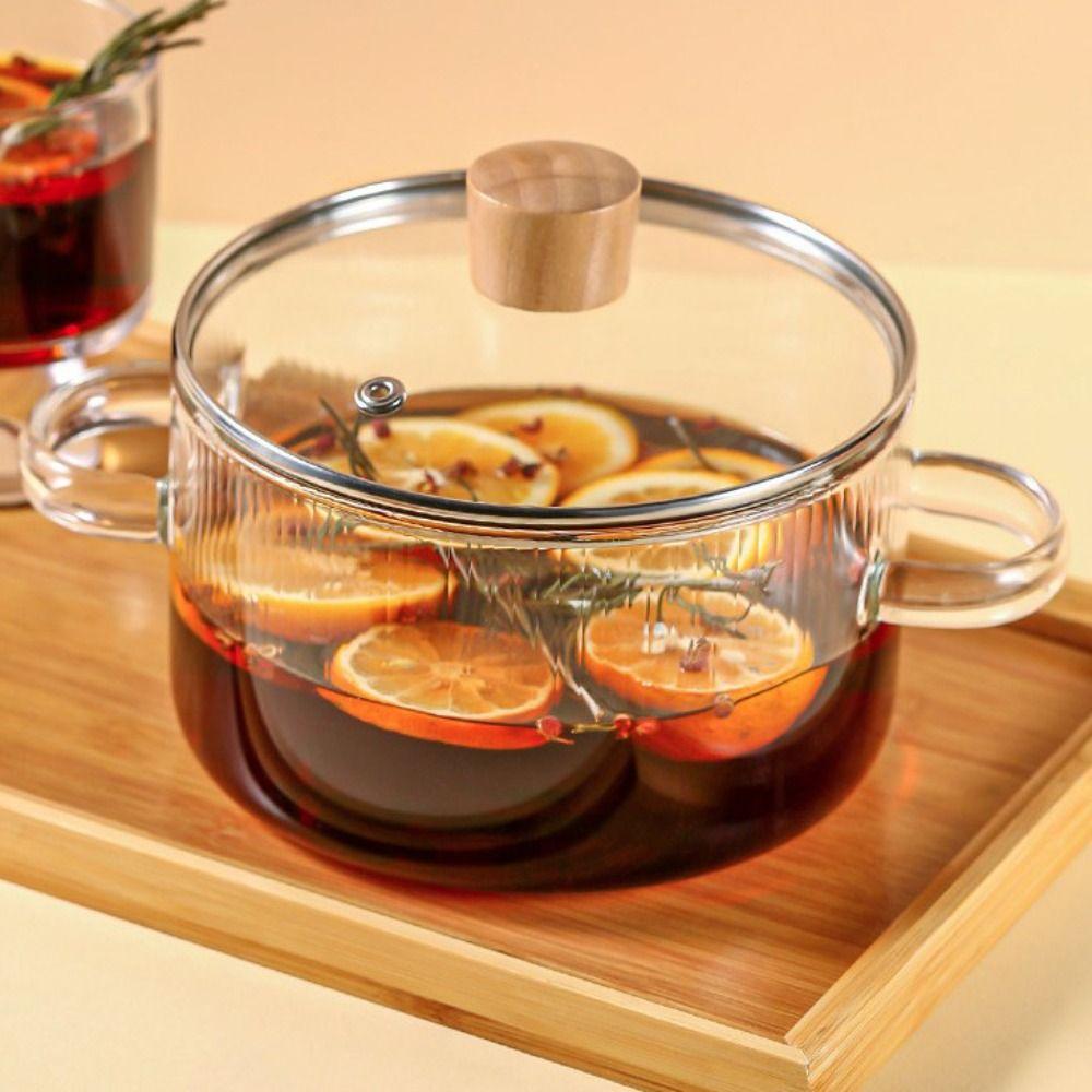 1.6L Cooking Pot Binaural Handle Noodles Bowl Multifunctional Soup Pot  Microwave Oven