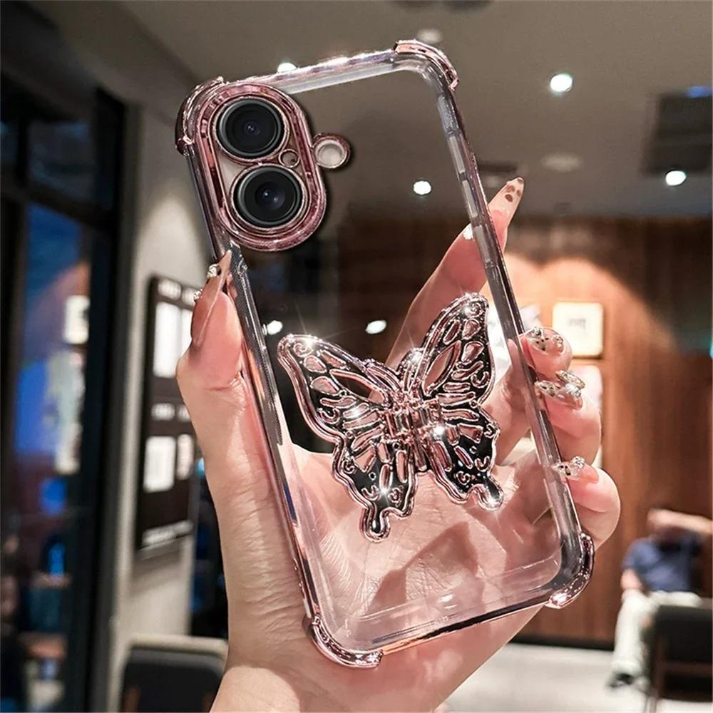 

Transparent Butterfly Holder Anti Drop Cover For Xiaomi 13T 12T Pro 14 13 12 12S 12X Shockproof Protection Phone Case For Xiaomi 12 Pro