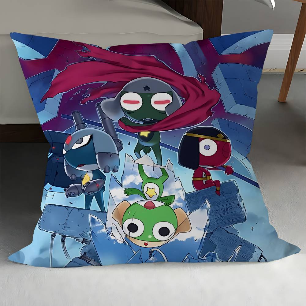 ANMIE Смешная K-Keroro Gunsou Лягушка Наволочка Чехол для подушки Обивка Диванная подушка Домашний декор Наволочка 12x12Inch