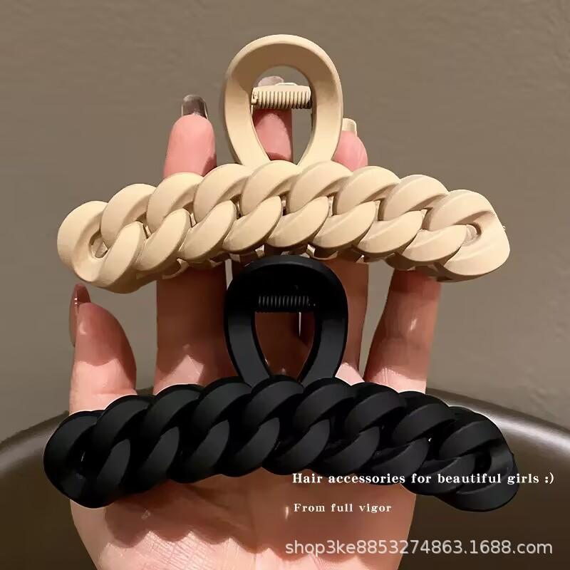 Premium Milk Coffee Color Grab Clip Hairpin French Shark Clip for Women's Back Head