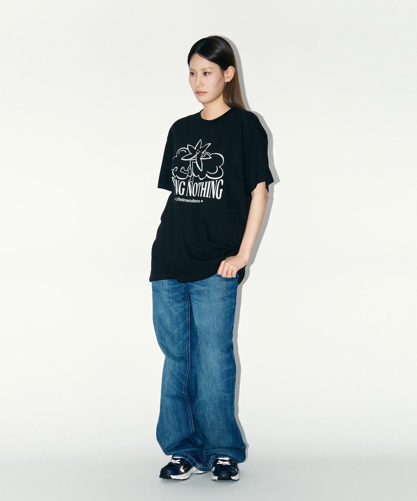 Laipeutaimkollegtibeu Doing Nothing Short Sleeve T-Shirt Black