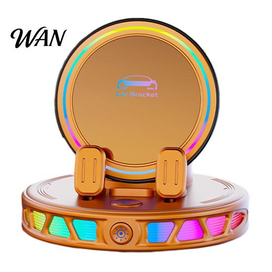 Car Phone Holder with Light Wireless Charging Mount RGB Ambient 15W Fast Stand Magnetic Charger Vacuum Suction Cellphone Accessories