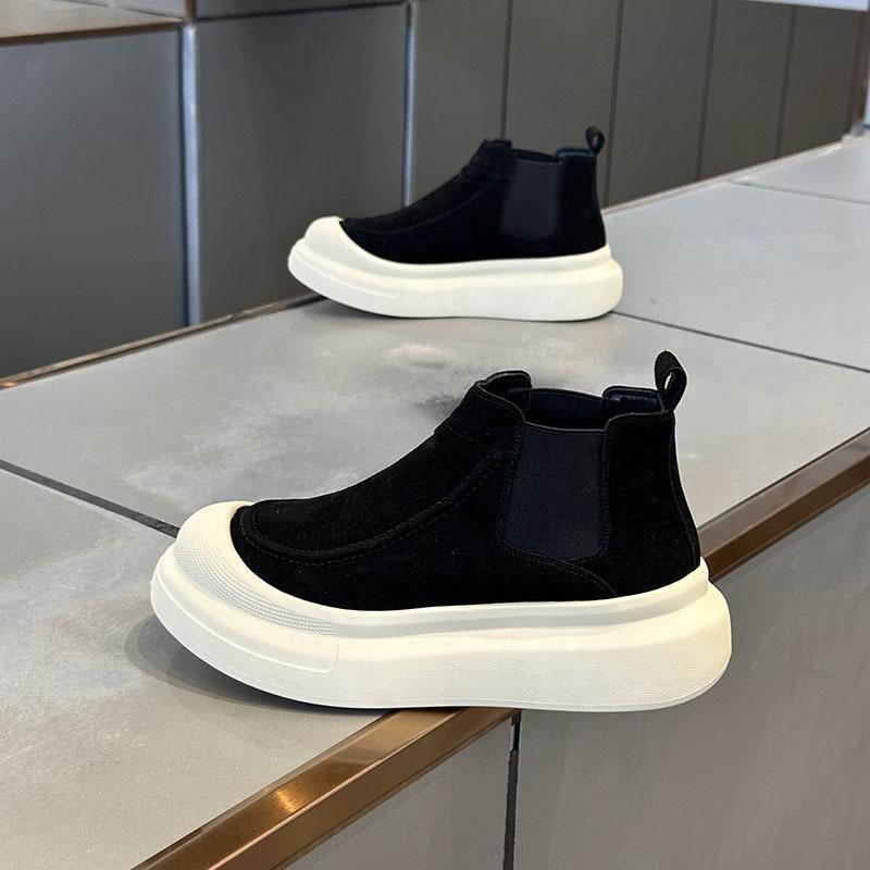 Winter velvet warm thick-soled leather boots thickened Martin boots casual high-top cotton shoes zmd