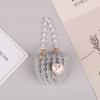 1/12 Doll Mini Knitted Shoulder Bag Pearl Chain Crossbody Bag Doll Dress Up Accessories For Dollhouse Decoration