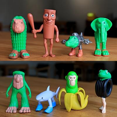 8Pcs Abstract Small Figurine Ornaments - Doll-like Miniatures, Tabletop Ornaments, Suitable for Living Room, Bedroom, Study Room