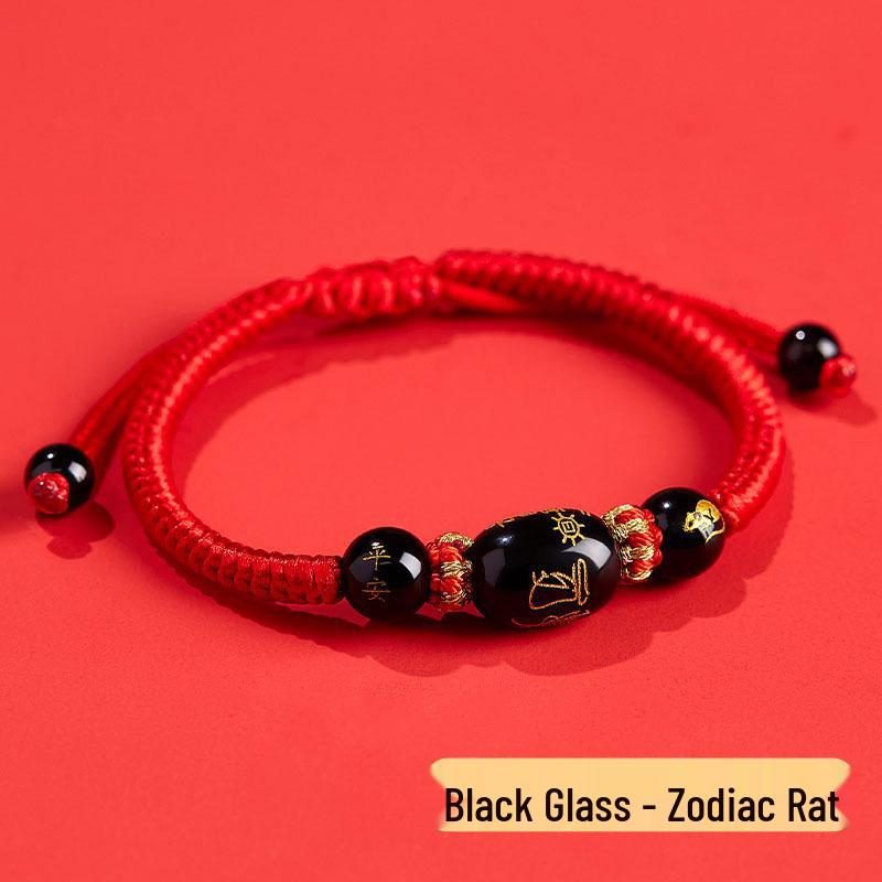 2026 Year of the Horse Zodiac Red Rope Bracelet - Women's/Men's Tai Sui Protective Charm for Horse, Rat, Ox, Rabbit Signs