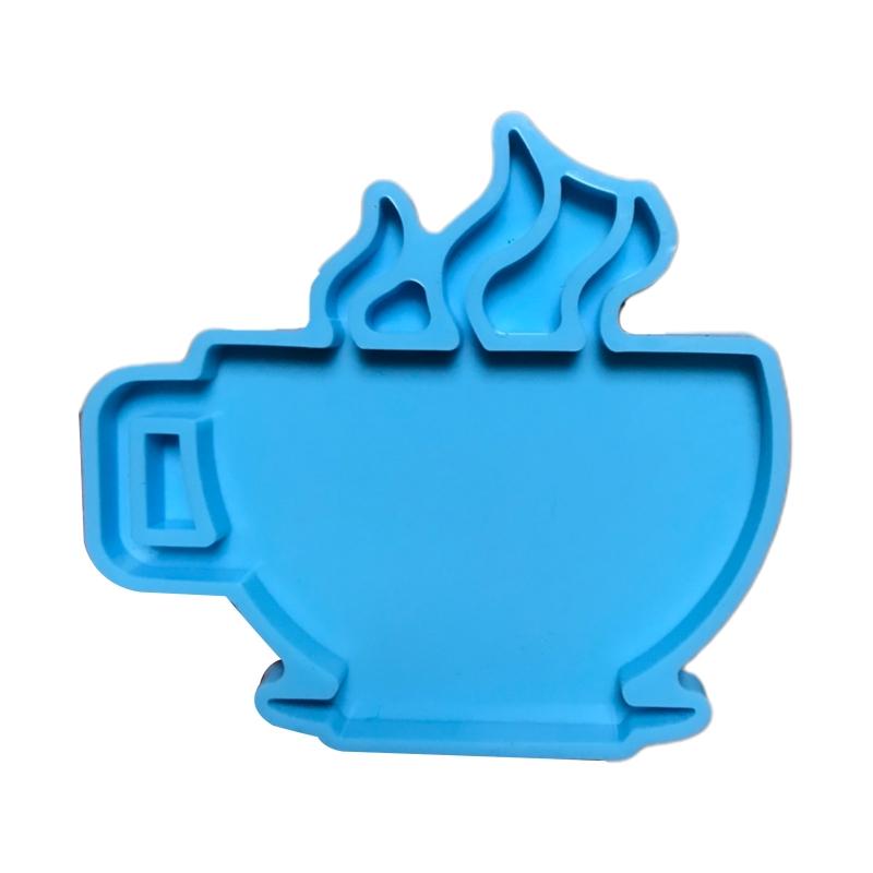 Reusable Silicone Keychain Mold For Epoxy Resin Art Creative Coffee Cup Shape Keyring Casting Mould