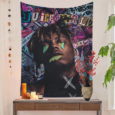 1PC Juice Wrld Tapestry Printed Large Wall Tapestry Art Science Fiction Room Home Decor Decor Blanket