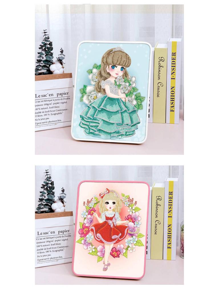 Officially Licensed Children's Little Princess DIY Diamond Painting Kit with Frame