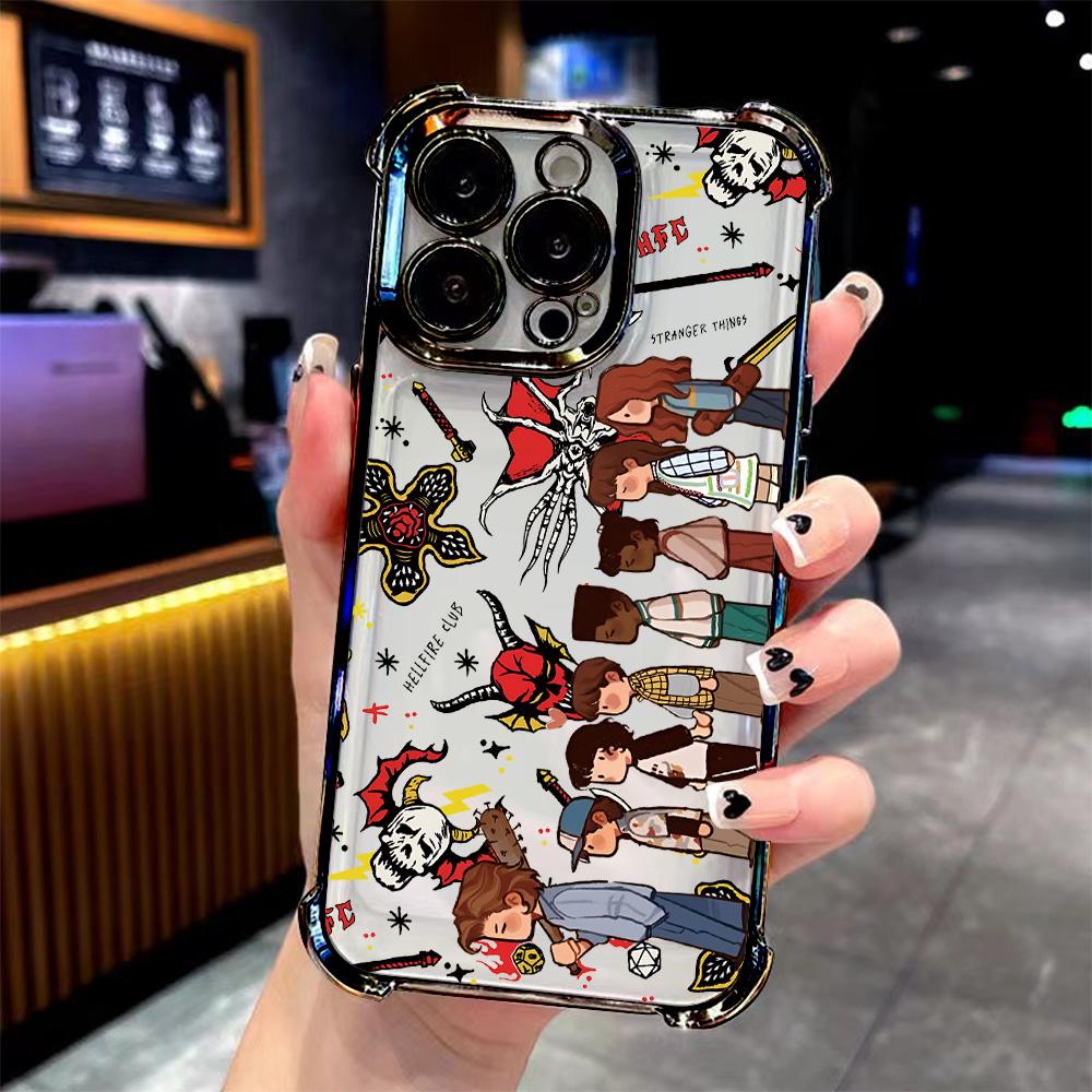 

Hot T-Things New Phone S-Strangers Plating Phone Case For Samsung S26 S25 S24 S23 S22 S21 FE Note20 Edge Plus Ultra 4G 5G Anti Samsung S24 5G