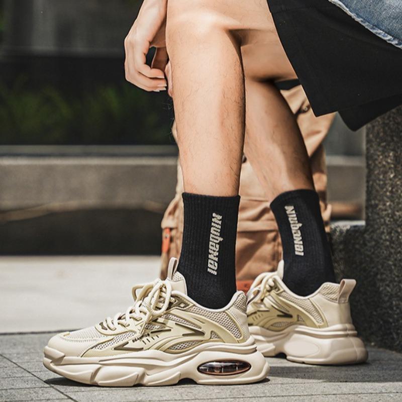 Fashion Vintage Trend Men Thick-soled Works Shoes Summer New Breathable Casual Sport Shoes Outdoor Anti-slip Jogging Sneakers Zapatillas