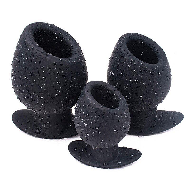 Ogromny korek analny silikonowa czara Hollow masaż prostaty rozszerzacz pochwy odbyt wziernik duży butt Plug Anus Dilator produkty dla dorosłych