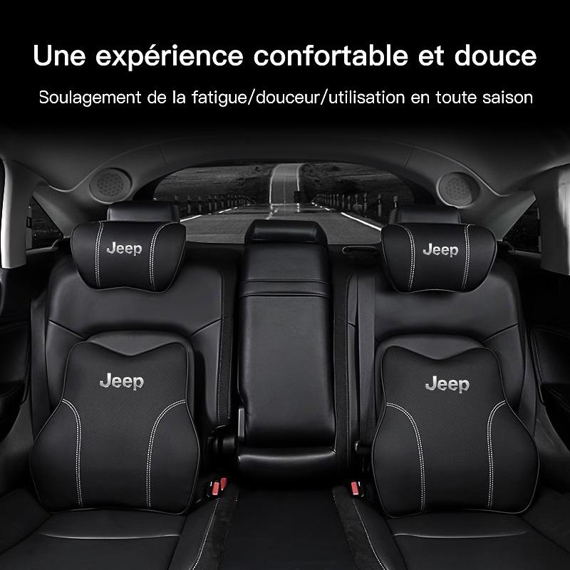 Car Leather Headrest Seat Lumbar Support Waist Cushioning For Jeep Grand Cherokee Wrangler JK Gladiator Compass Renegade Avenger
