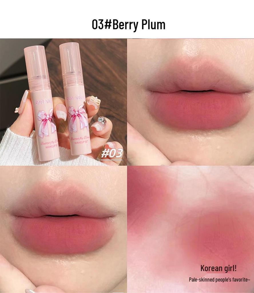 Butterfly Dance Color Box: Blush Necklace & Matte Lip Gloss Four-Piece Set