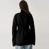 Women's  And Winter Coat Solid Color Lace-up Hooded Knitted Cardigan Sweater