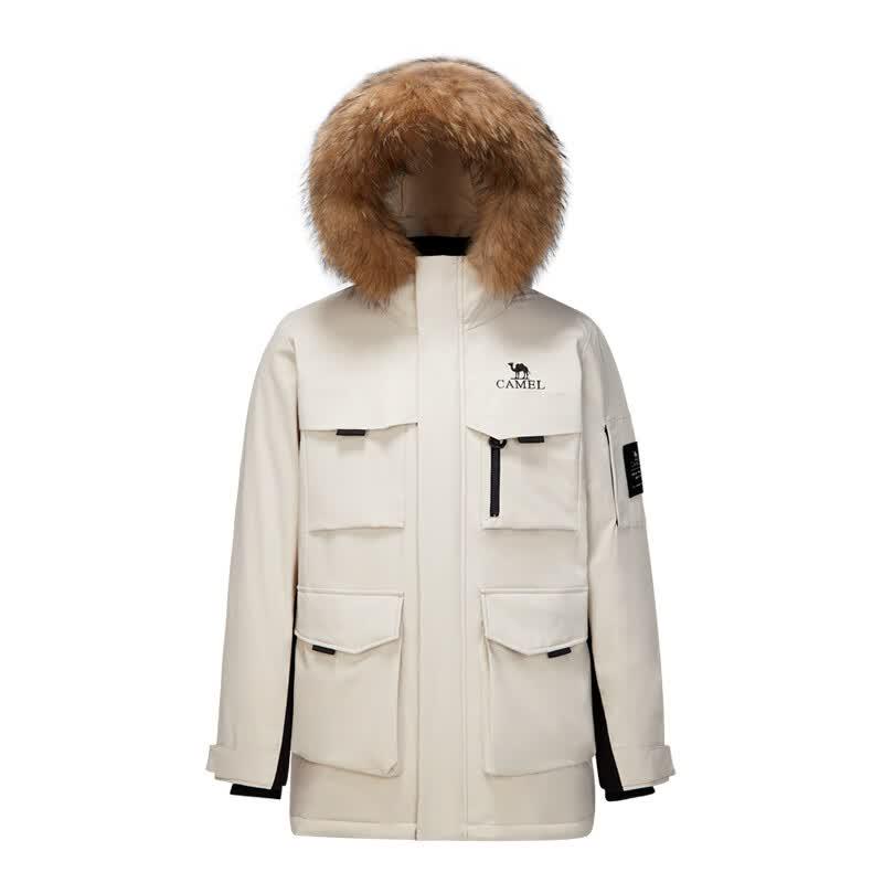 Camel Winter Outdoor Hooded Down Parka