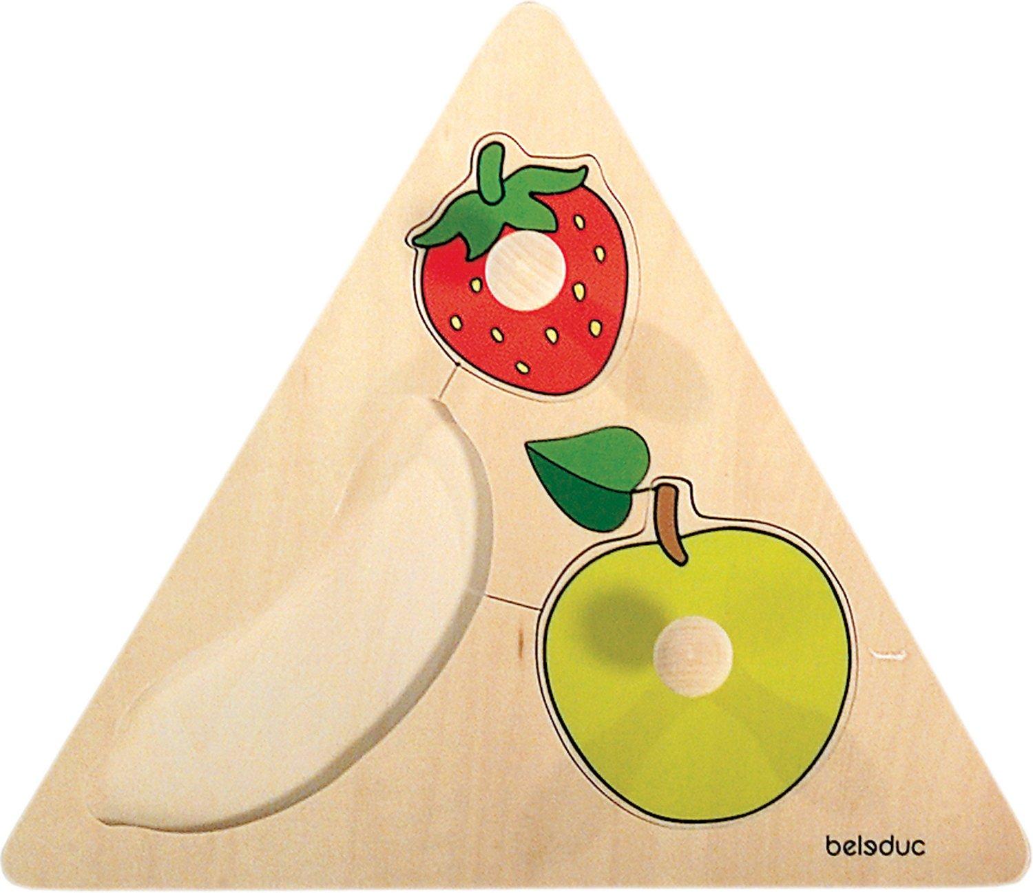 

Beleduc Wooden Triangle Peg Puzzle, Fruits, B10120