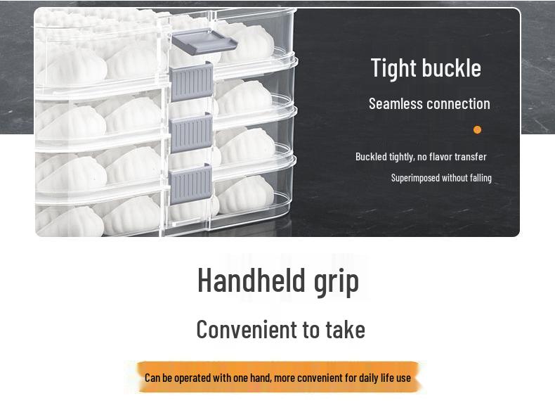 Multi-Layer Food-Grade Dumpling Storage Box for Freezer and Refrigerator