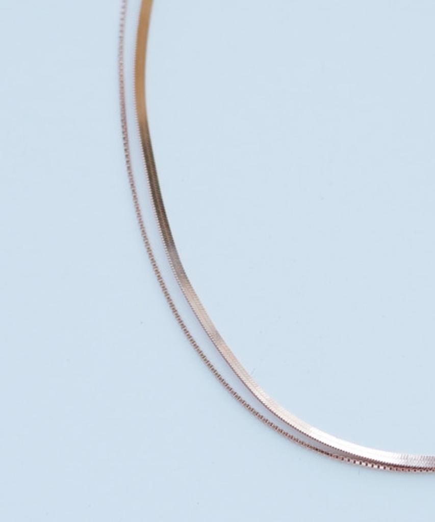 Alleun Silver 925 Square Snake Chain Layered Silver Chain Necklace