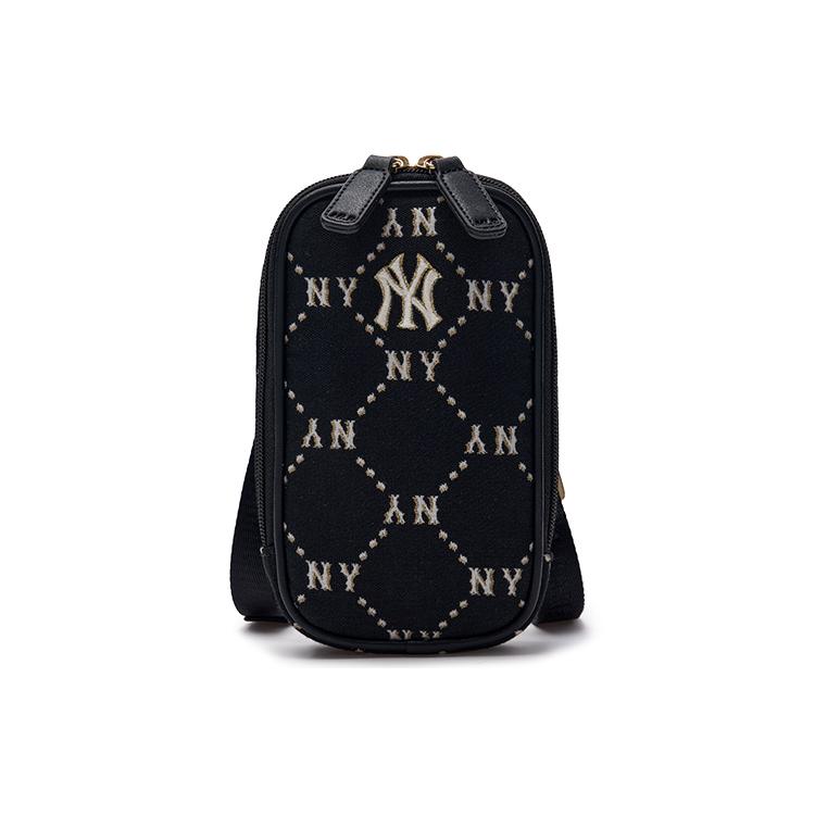 New MLB Cotton With Polyester Cell Phone Pouch, Shoulder Bag, Crossbody Bag Regular Women's Black 7ACRMD94N-50BKS