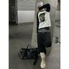 Pantalones Vaqueros Holgados de Corte Recto para Hombre con Dobladillo Deshilachado Tiro Medio Algodón Lavado Detalle de Remaches Sueltos Casual Streetwear