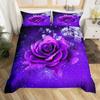Blue Rose King Queen Bedding Set Romantic Floral Duvet Cover Abstract Water Ripples Flower Comforter Cover Polyester Quilt Cover