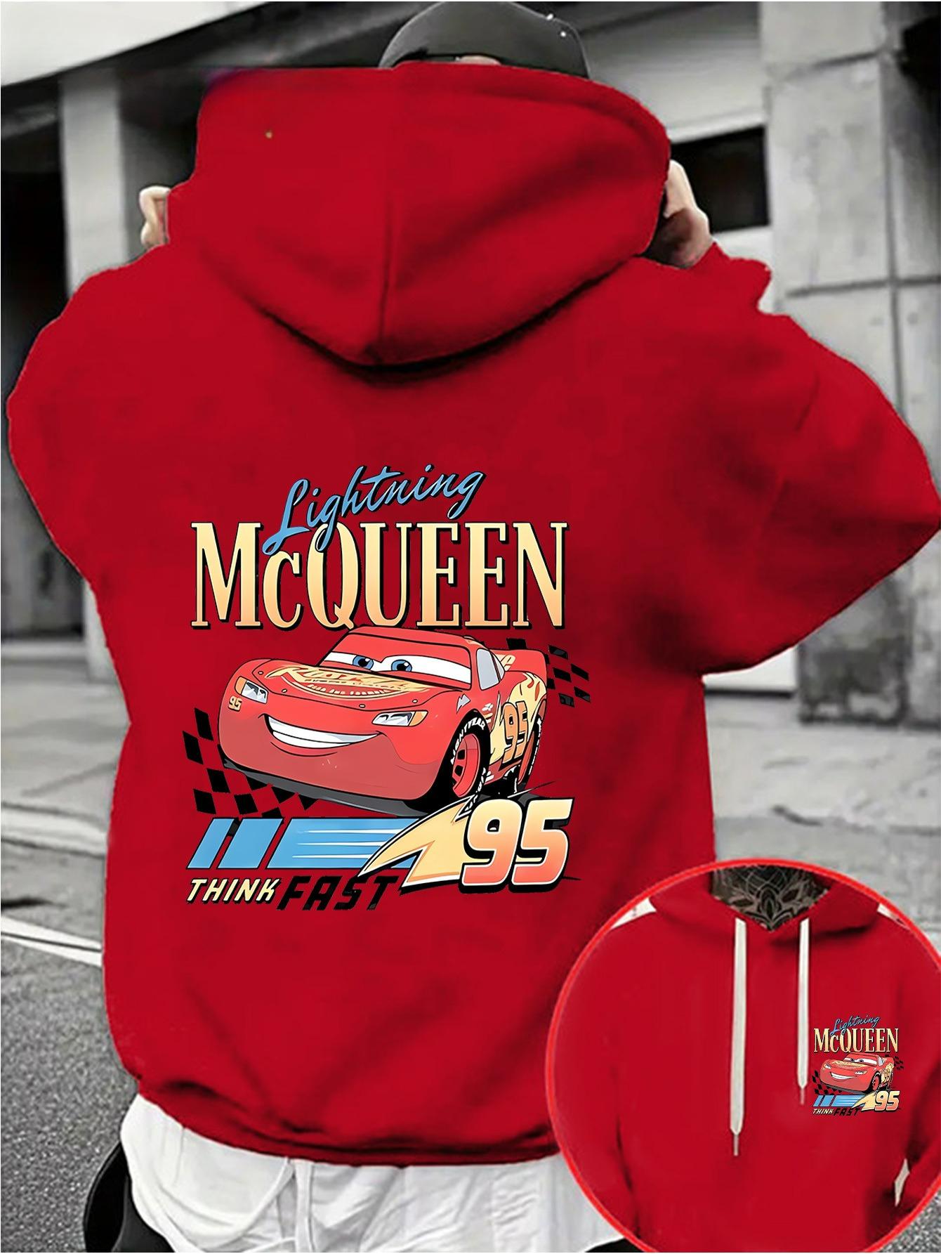 

Толстовка с принтом Disney Car Lightning McQueen, осенне-зимняя, повседневная, унисекс, пуловер, свитшот, спортивная одежда, худи, очень большая M