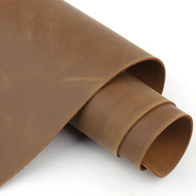 

Brown 2mm Crazy Horse Leather Head Layer Cowhide Material Retro distressed Yellow Brown Oily Leather Handmade DIY Ledger Leather 10x20cm оранжевый