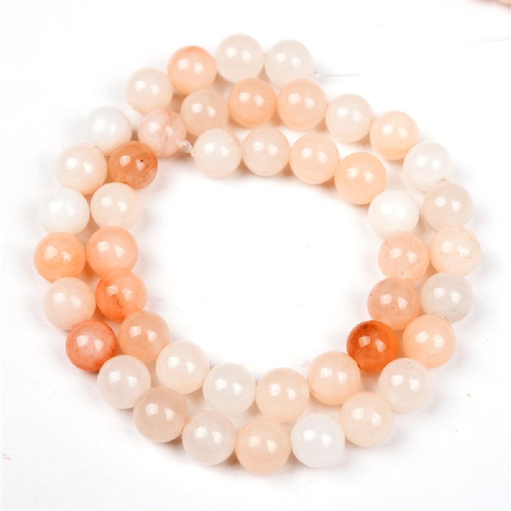 Stone Pink Round Aventurine Natural Beads 15"strand Smooth Loose Spacer Beads 4681012mm For Jewelry Making Diy Bracelets Accessories