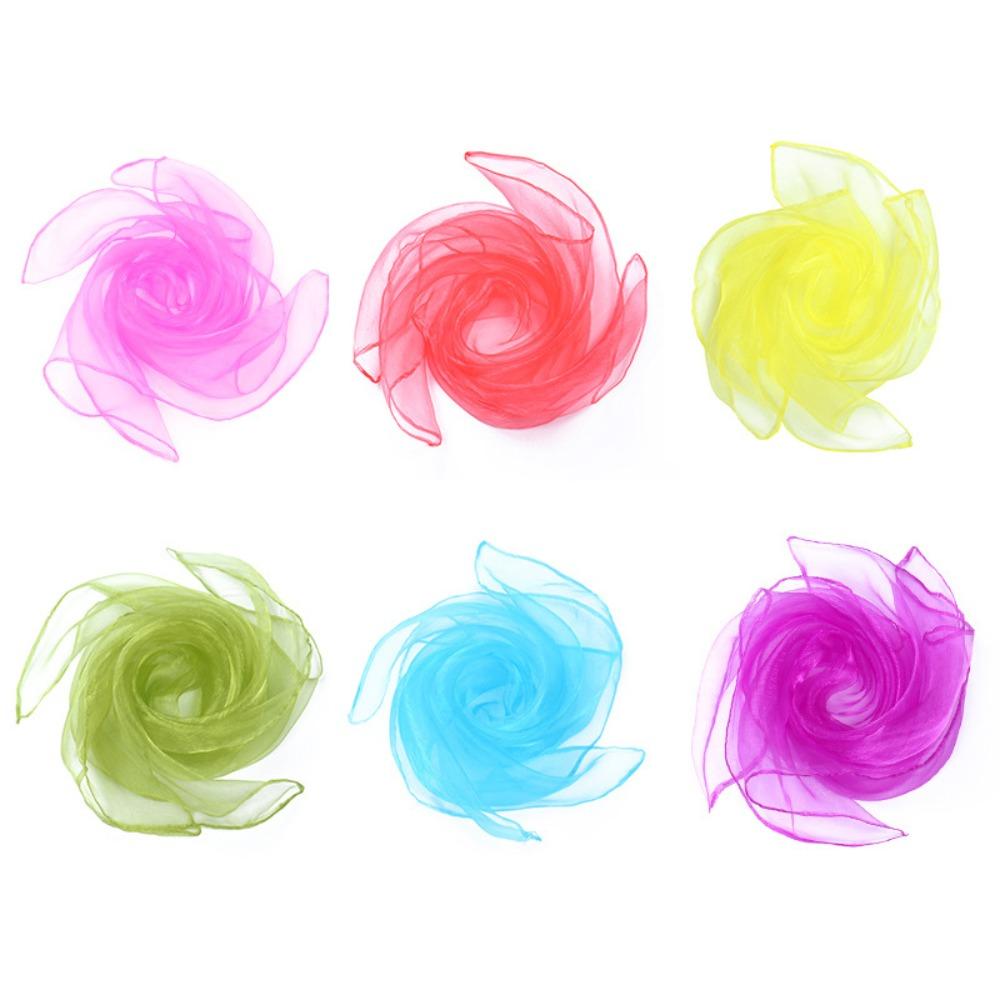 6 Peças /conjunto Cores Doces Toalhas de Malabarismo Gaze Leve para Dança Performance Infantil