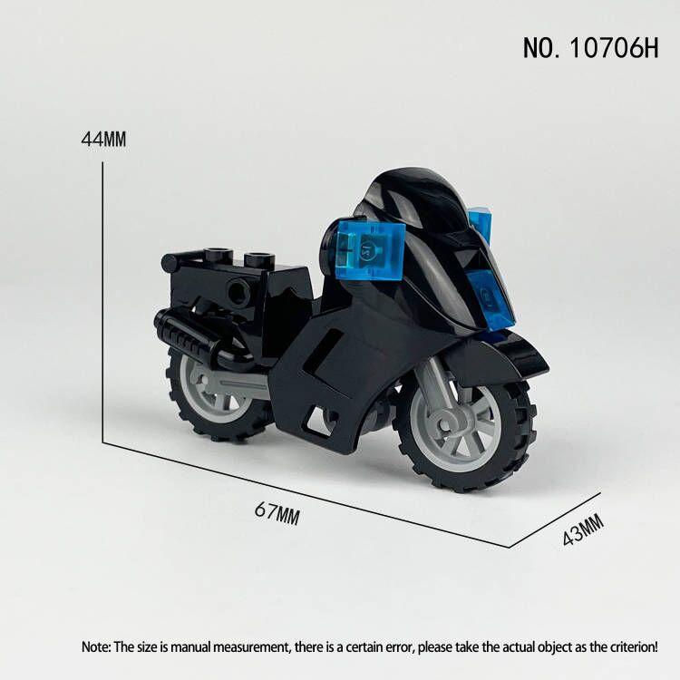 10706A-10706H 672608 Panther Patrol Motorcycle Harley Police Car Building Block Toy