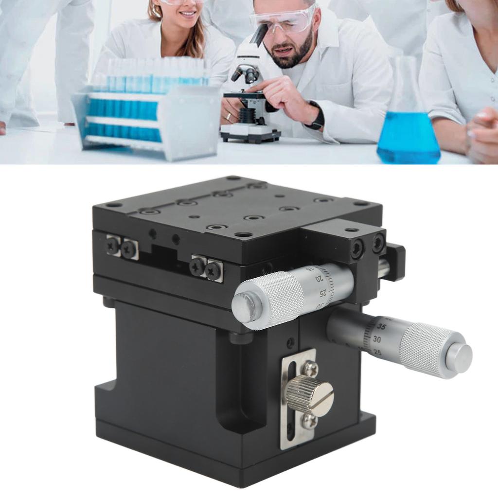 Manual Linear Stage Aluminum Alloy Black Anodized Surface XZ Axes Adjustable Sliding Table for Optical Instrument