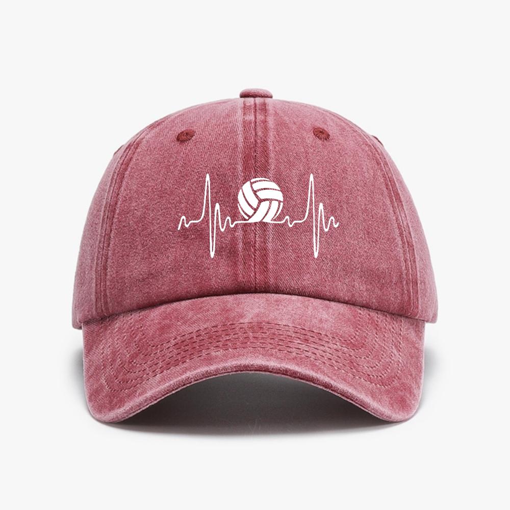 Heartbeat Volleyballs Harajuku Pop Cowboy Baseball Cap Adjustable Snapback Hats for Basketball Fans Hat