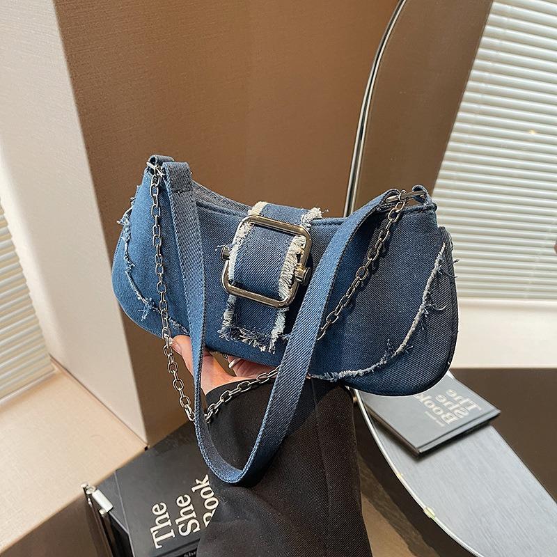 Denim underarm bag women's retro fashion casual spring and summer new niche high-end shoulder bag